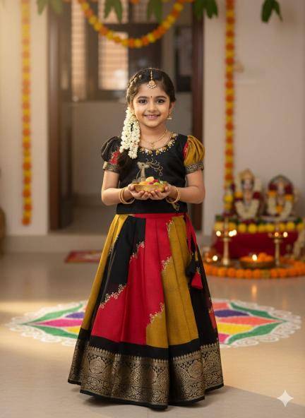 Deer Collar Combo Silk Kids wear suppliers in Pune